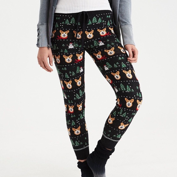 American Eagle Outfitters Other - AEO | Ahh-Mazingly Soft Corgi Christmas Joggers